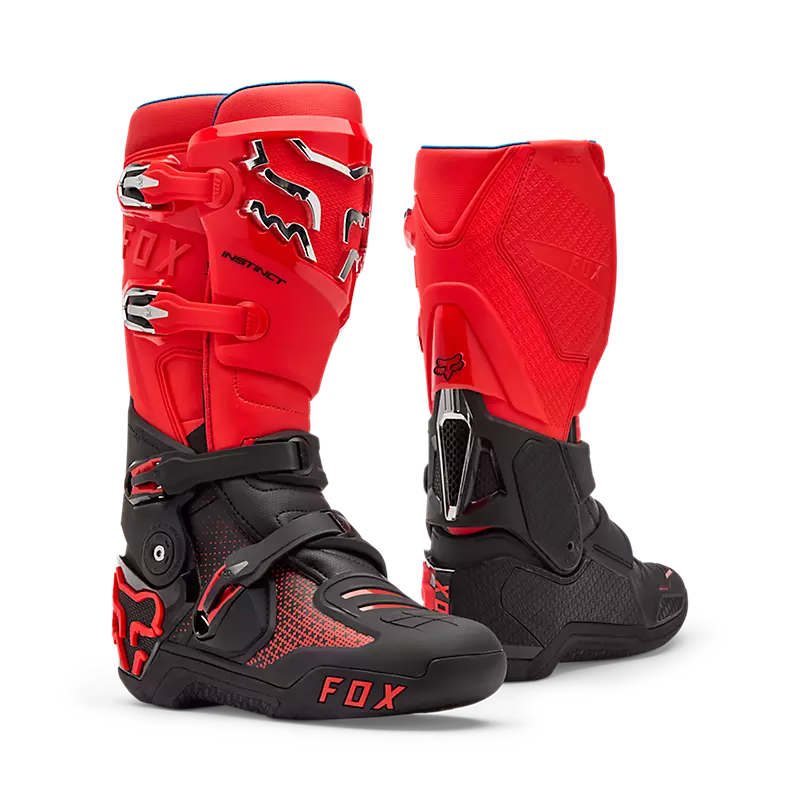 Instinct BOOT - Fluorescent RED Fox motocross boots
