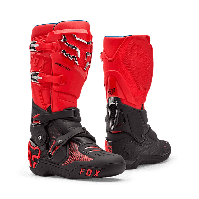 Instinct BOOT - Fluorescent RED Fox motocross boots