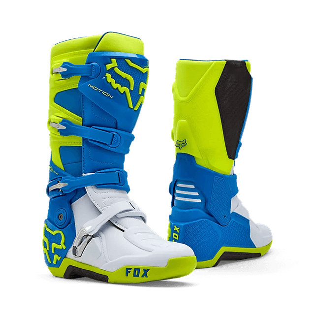 Fox Motion Motocross Boots - Blue/Yellow