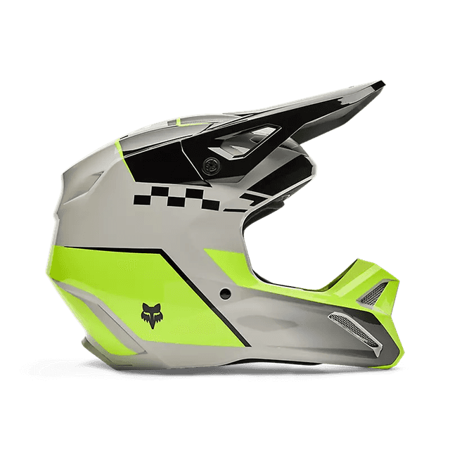 YTH V1 Collect Helmet - GREY/Yellow Fox youth motocross helmet