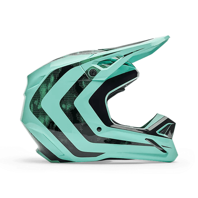 YTH V1 Kairos Helmet - Turquoise Fox youth motocross helmet