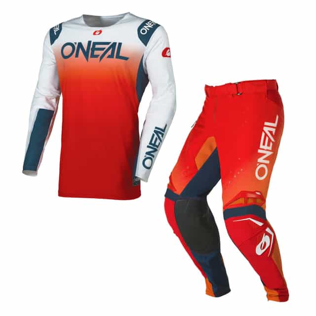 Prodigy FIVE FIVE Kit Combo - Red/Orange/Navy Blue O'Neal motocross kit combo