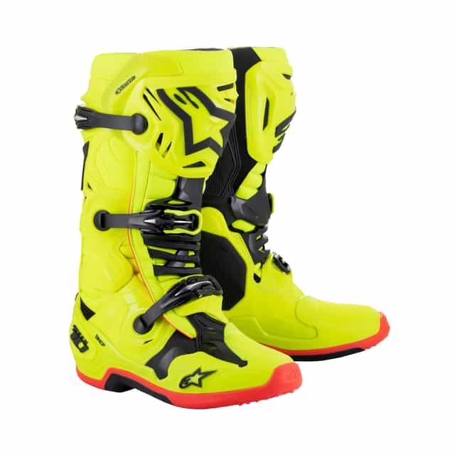 Alpinestars Tech 10 - Yellow Fluo Black Red Fluo Boots Alpinestars motocross boots