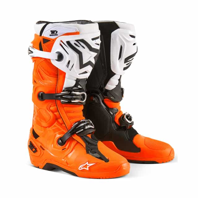Alpinestars Tech 10 Enduro - Orange Fluo / Black / White Alpinestars motocross boots