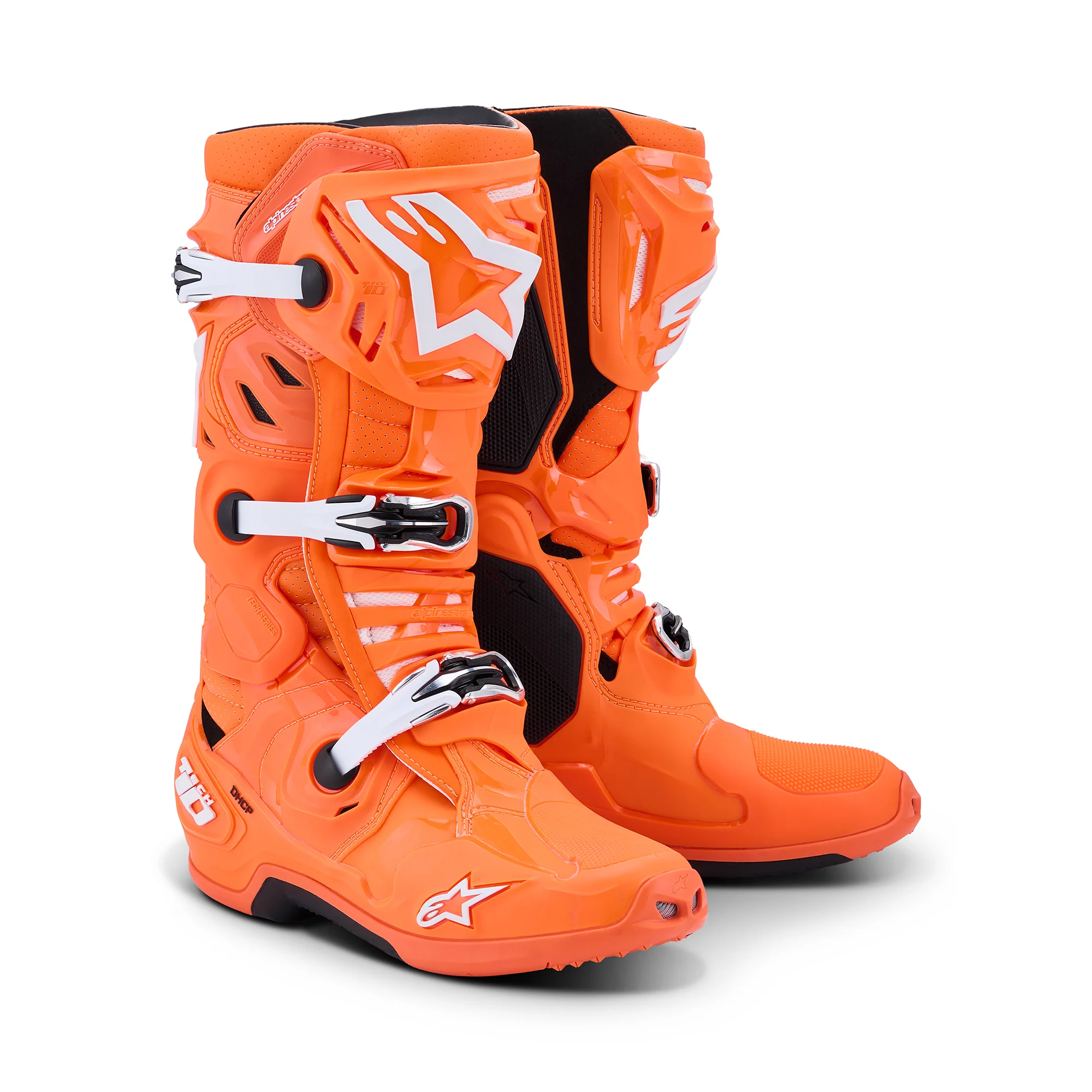 Alpinestars Tech 10 Supervented Boots - Orange Fluo Black White