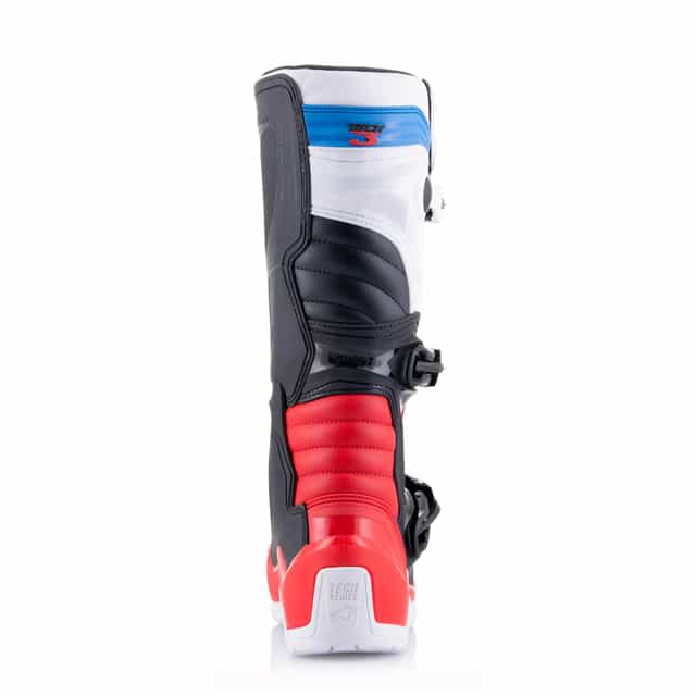 Alpinestars Tech 3 Motocross Boots - White/Bright Red/Dark Blue image 3