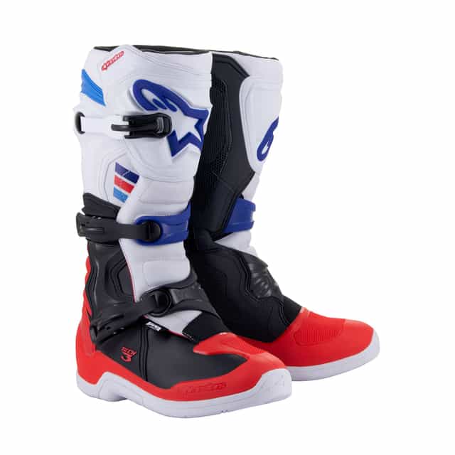 Alpinestars Tech 3 - White Bright Red Dark Blue Boots Alpinestars motocross boots