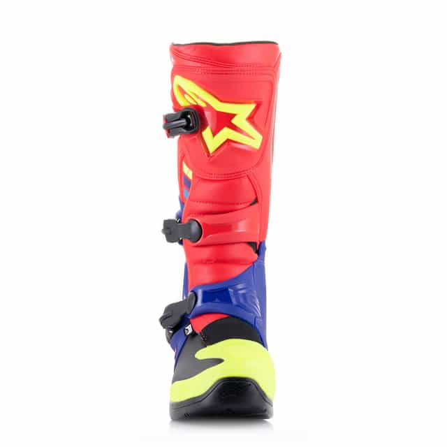 Alpinestars Tech 3 Motocross Boots - Bright Red/Dark Blue/Yellow/Fluorescent image 5