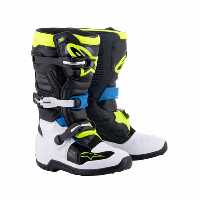 Alpinestars Tech 7S Youth - Black Enamel Blue Yellow Fluo Boots Alpinestars youth motocross boots