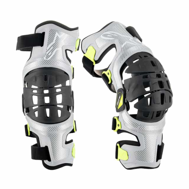 Alpinestars Bionic-7 Knee Brace Set - Silver Yellow Fluo image 2