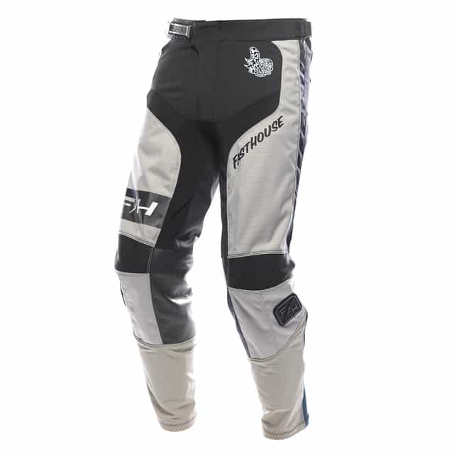 Grindhouse Club Pant - Light Gray/Black/Teal Fasthouse motocross pants