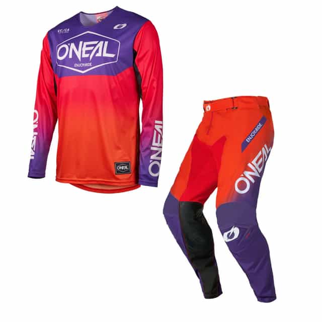 Mayhem HEXX Kit Combo - Orange/Purple O'Neal motocross kit combo