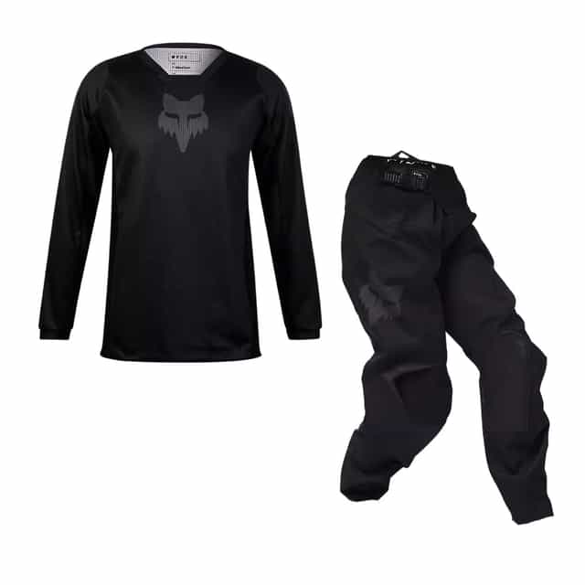 YTH Blackout KIT Combo - Black Fox youth motocross kit combo