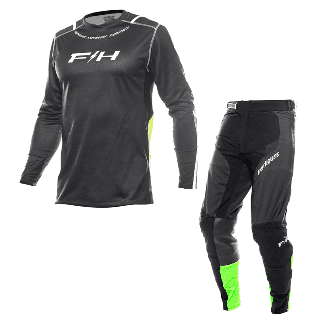 Elrod Nitro Kit Combo - Black Neon Fasthouse motocross kit combo