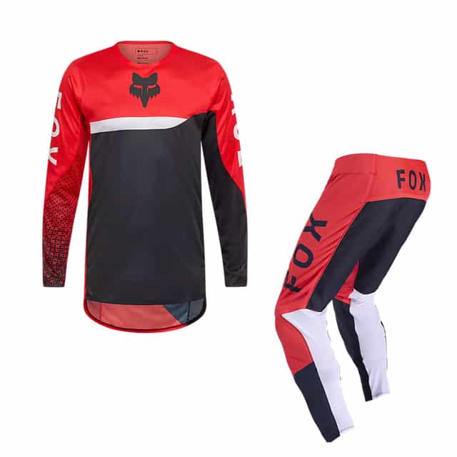 Flexair Fracture KIT Combo - Fluorescent RED Fox motocross kit combo