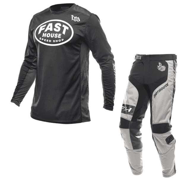 Grindhouse Air-Cooled Ramble Kit Combo - Black/Gray Fasthouse motocross kit combo