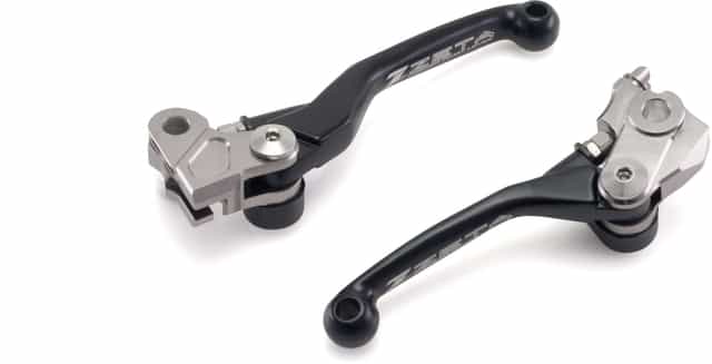 Pivot brake and clutch lever set in black for CRF250 2007-2022 and CRF450 2007-2020 motorcycles.