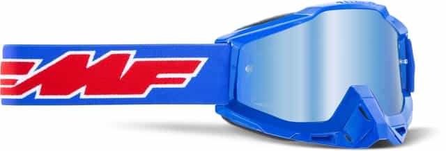 POWERBOMB Goggle Rocket with Blue Mirror and Blue Lens on White Background