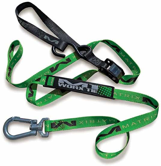 M1.0 Worx Tie Down Set with durable straps and heavy-duty buckles for secure cargo management.