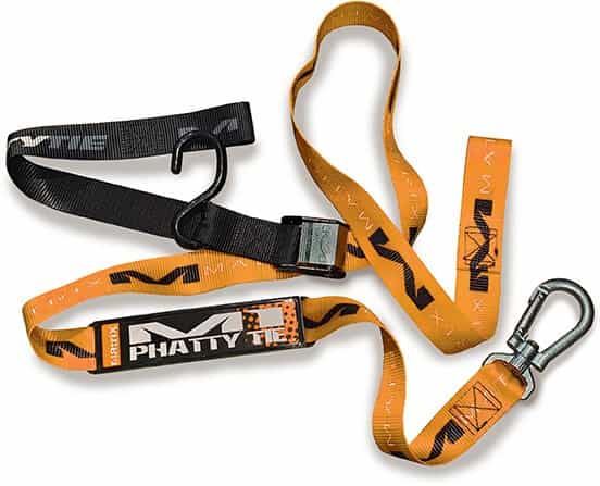 Orange M1 1.5 Phatty Ratcheting Tiedowns on white background