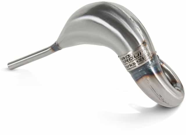 Works Finish pipe for KTM SX85 (2018-2023), Husqvarna TC85 (2018-2023), and GasGas MC85 (2021-2023) motorcycles, showcasing high-quality performance and craftsmanship.