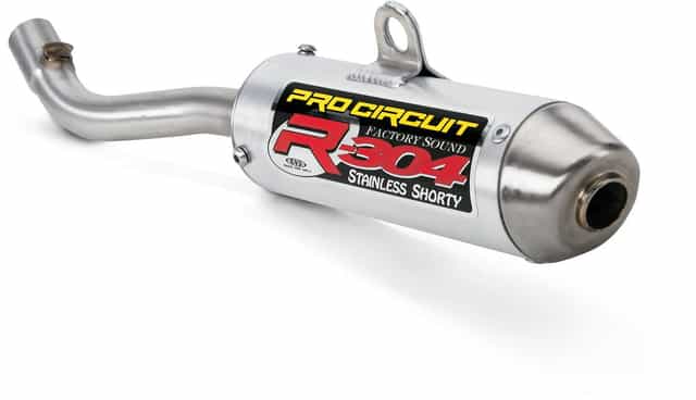 R-304 silencer for Kawasaki KX250 model year 2003-2004 showcasing a sleek design and high-performance features.