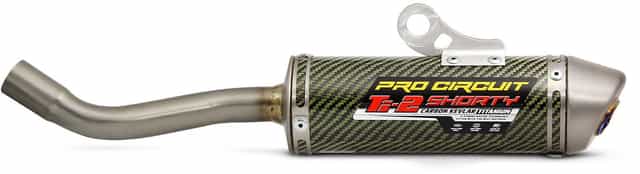 Ti-2 carbon silencer for Kawasaki KX250 2005-2008, showcasing sleek design and high-performance features.