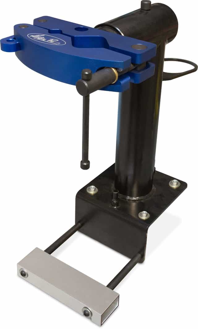 Pivot Suspension Vise showing its adjustable arms and sturdy base, ideal for woodworking and crafting projects.