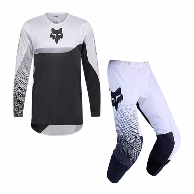 Flexair Fracture KIT Combo - White/Black Fox motocross kit combo