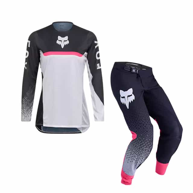 WMNS Flexair Fracture KIT Combo - White/Black Fox motocross kit combo