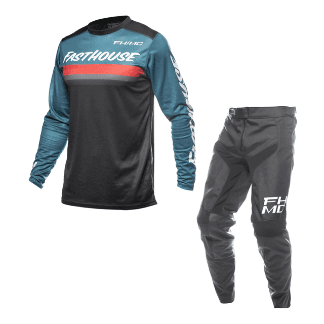 Carbon Force Youth Kit Combo - Teal Fasthouse youth motocross kit combo